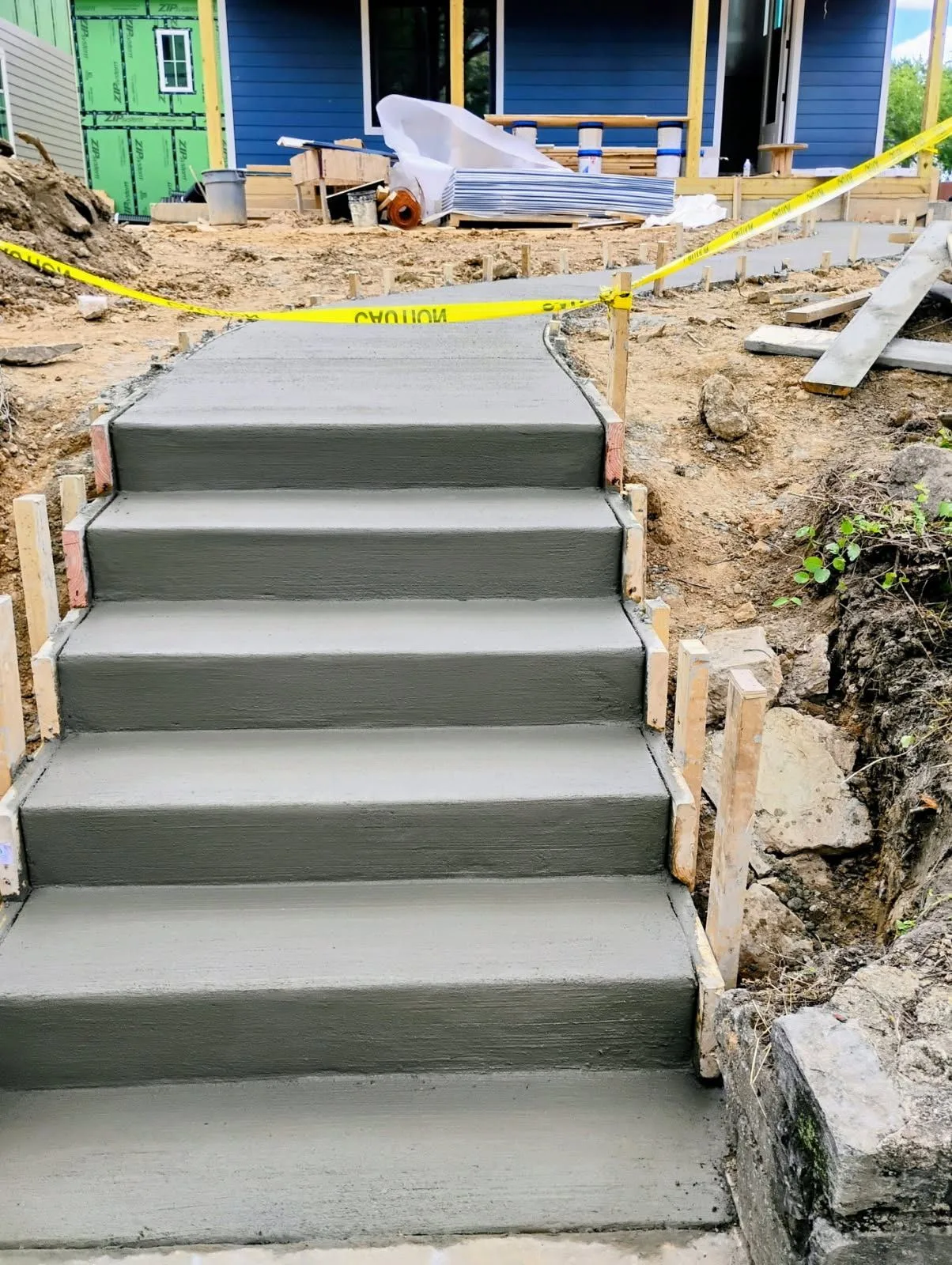 Concrete stairs built by Actaeon masonry team
