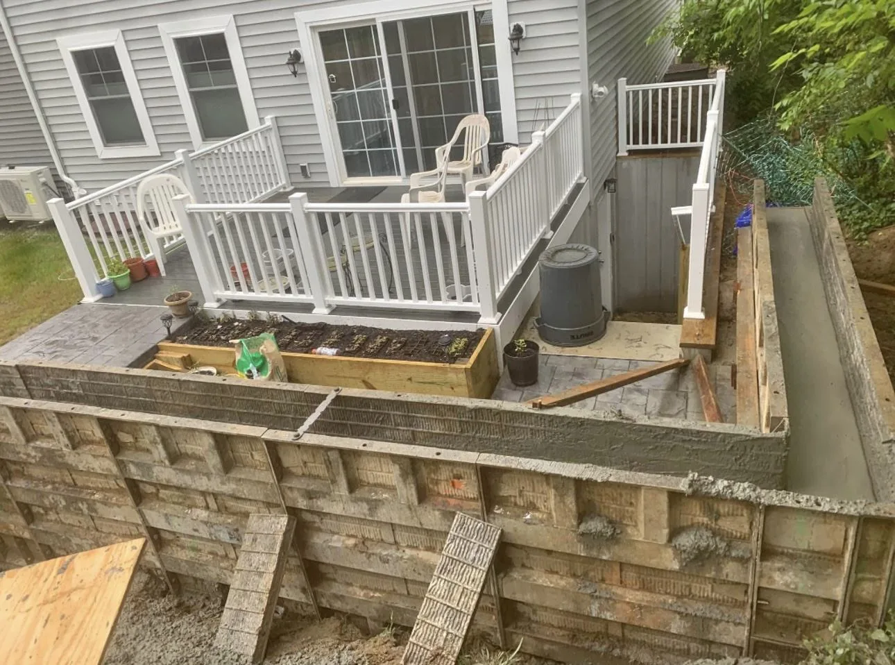 Stone landscape feature installed by Actaeon