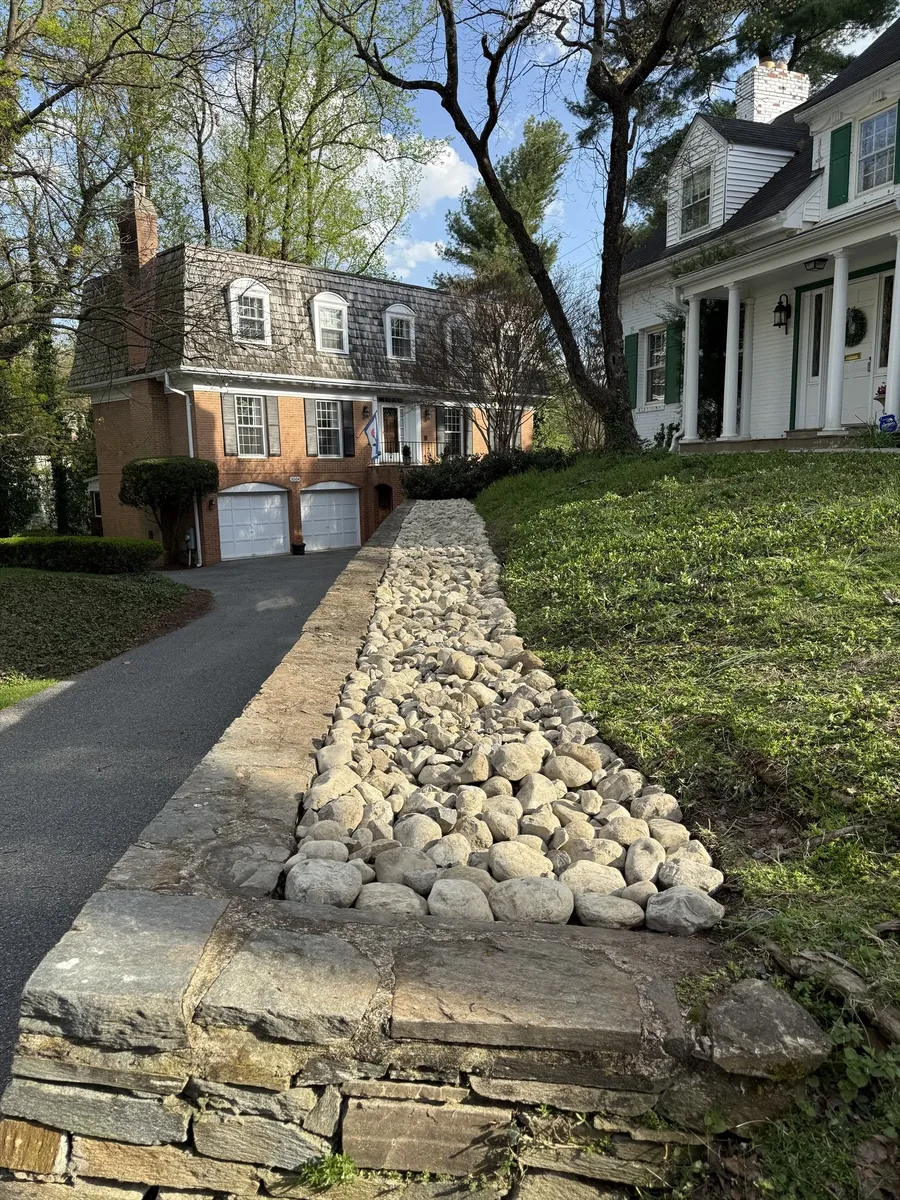Yard drainage system installed by Actaeon in Maryland